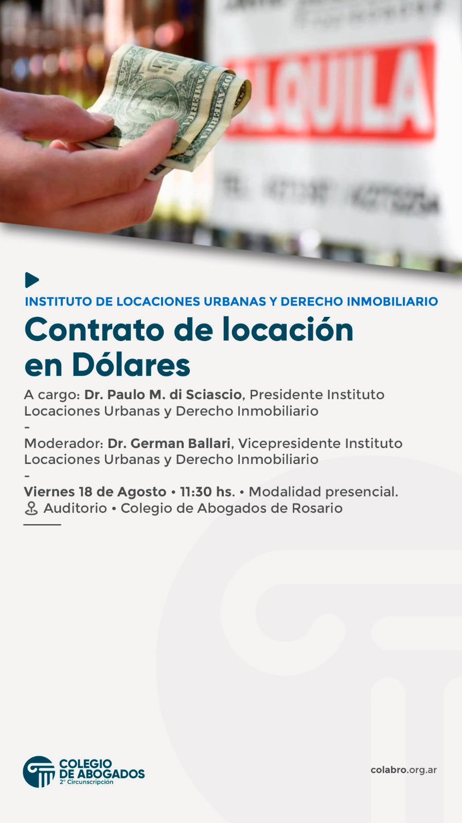CONTRATO DE LOCACIÓN EN DÓLARES - 18/08/2023